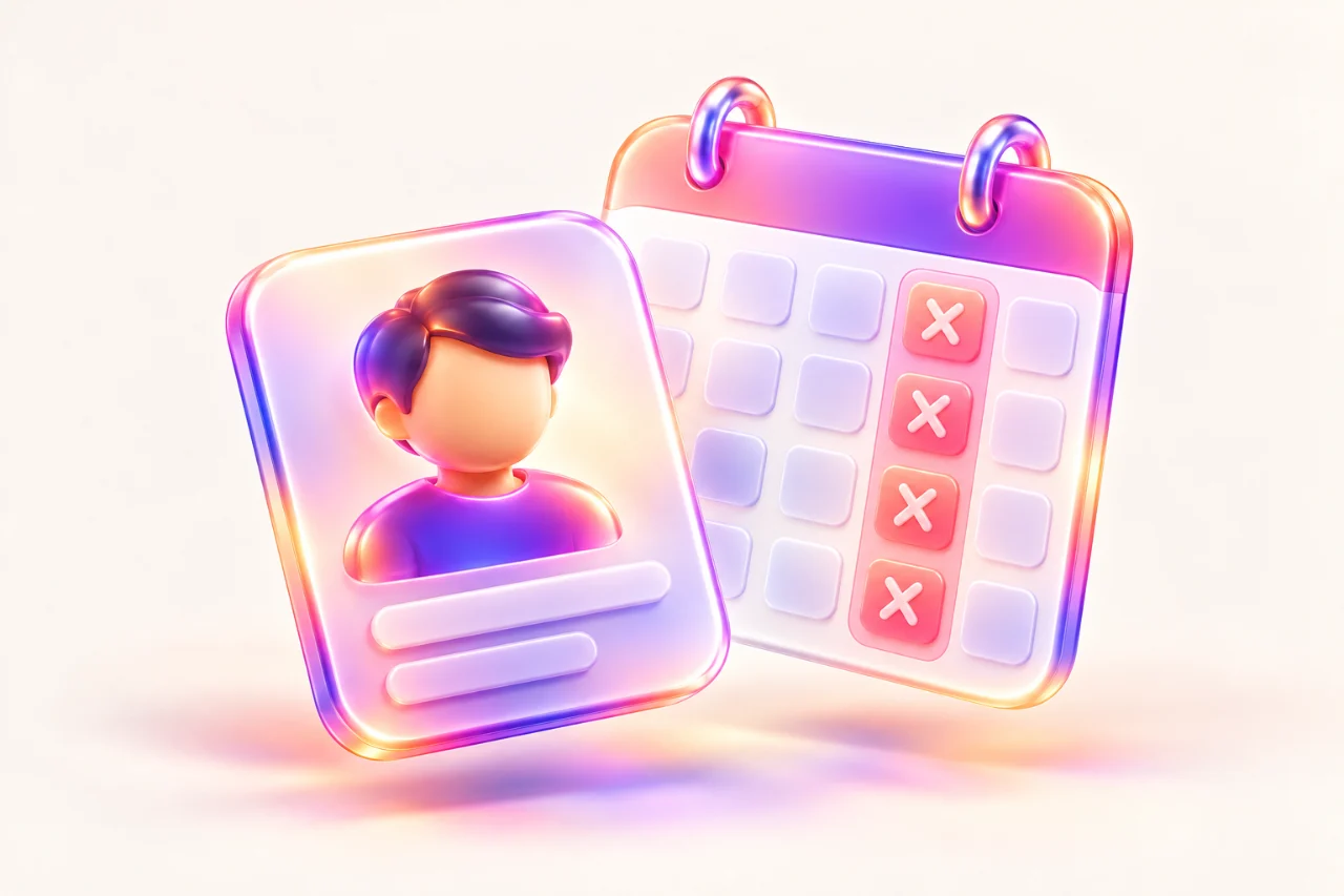 کارت عضو تیم کنار تقویم با یک بخش غیرقابل رزرو
